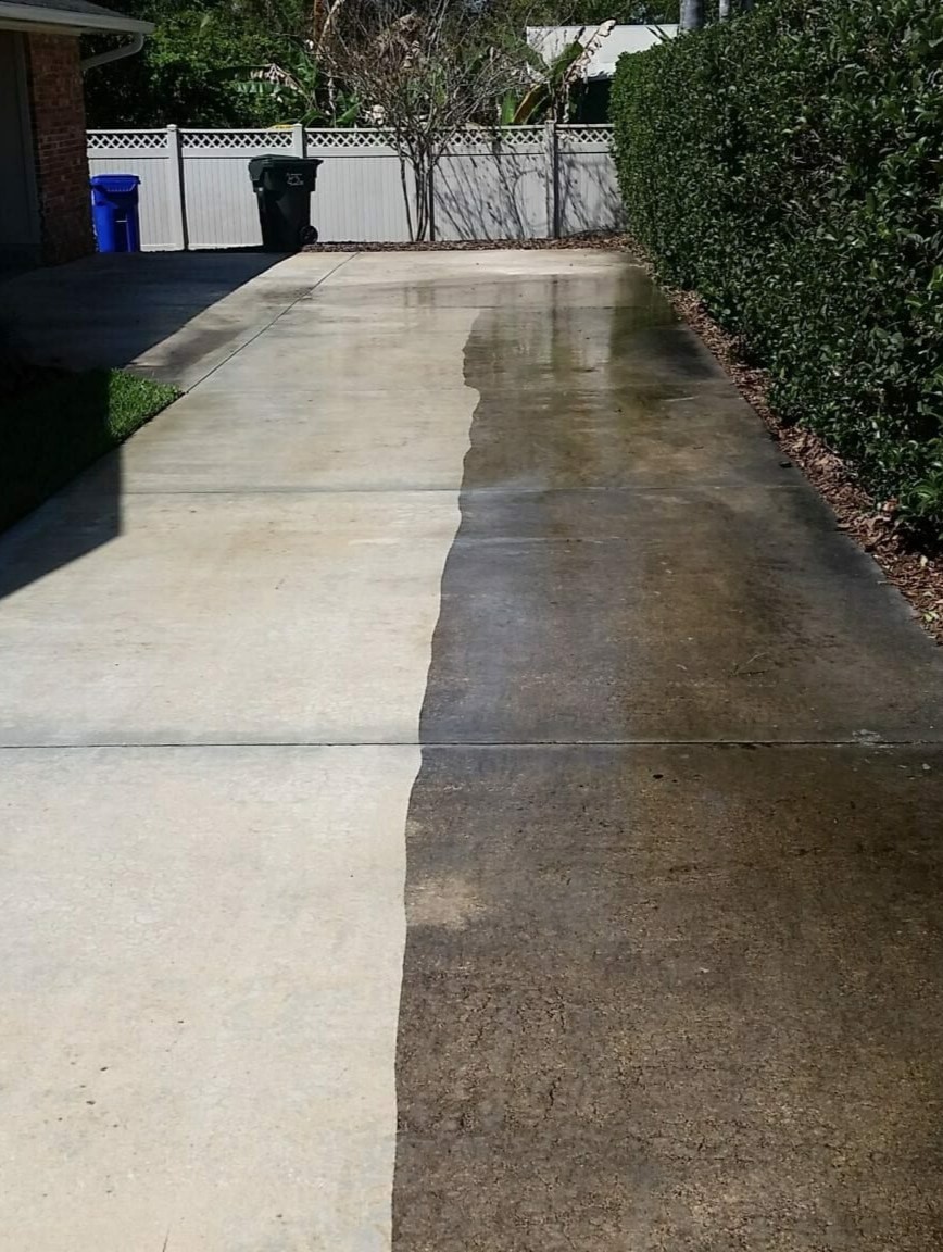 Pressure Washed Driveway